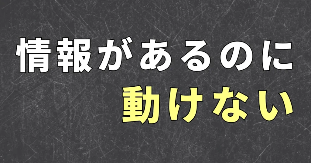 情報はあるのに動けない